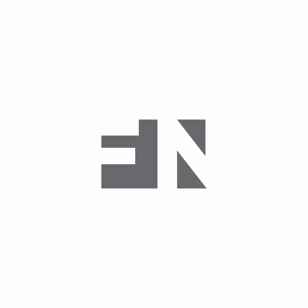 Monograma do logotipo da fn com modelo de design de estilo de espaço negativo vetor