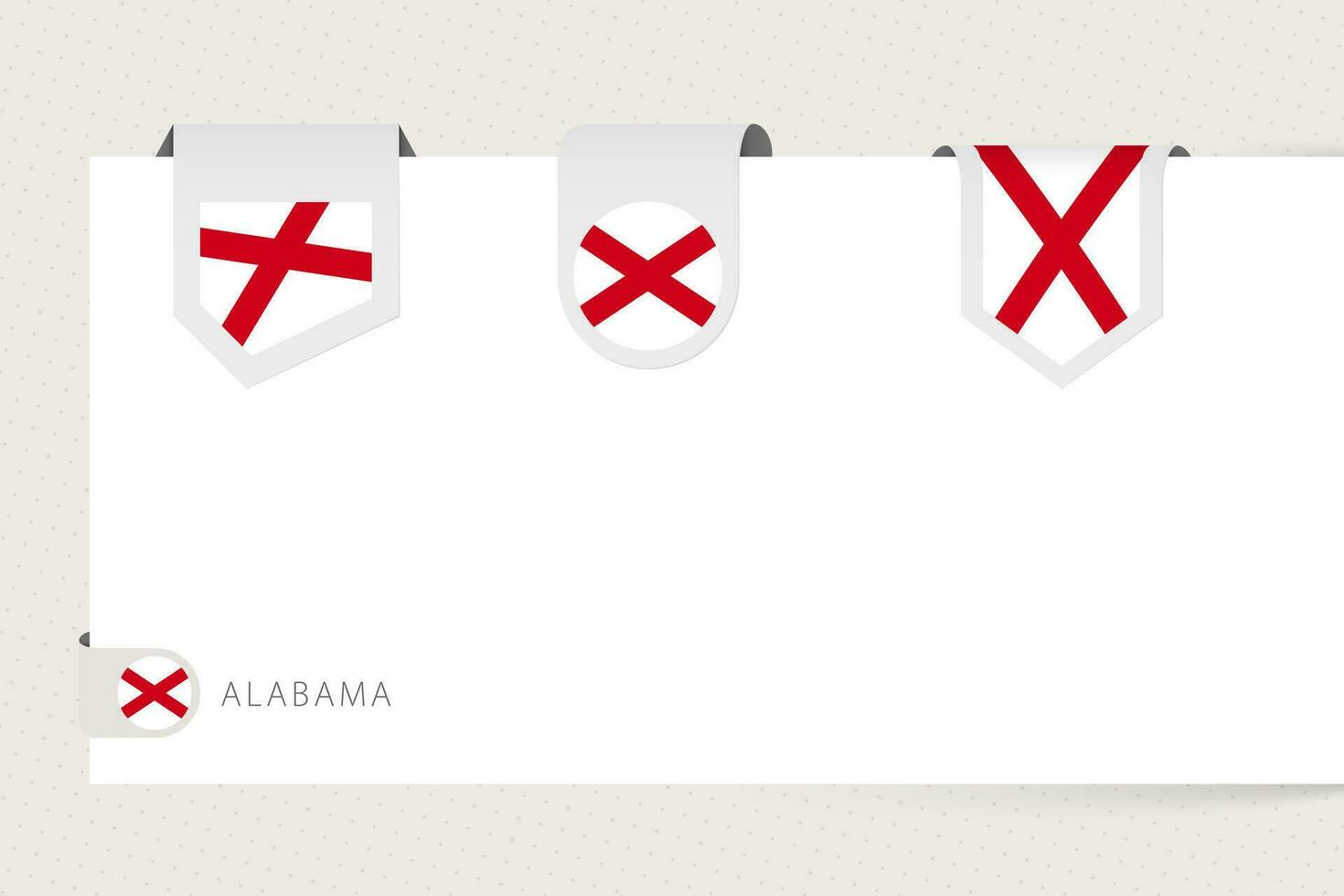 rótulo bandeira coleção do nos Estado Alabama dentro diferente forma. fita bandeira modelo do Alabama vetor