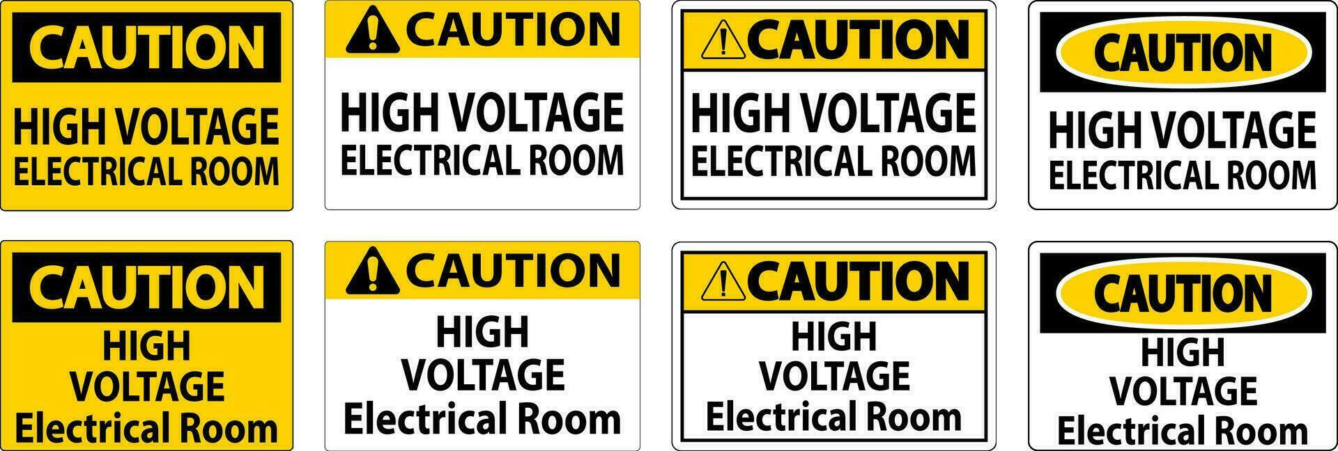 Cuidado placa Alto Voltagem - elétrico quarto vetor