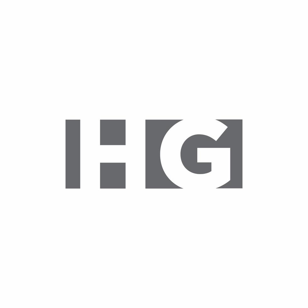 Monograma de logotipo hg com modelo de design de estilo de espaço negativo vetor