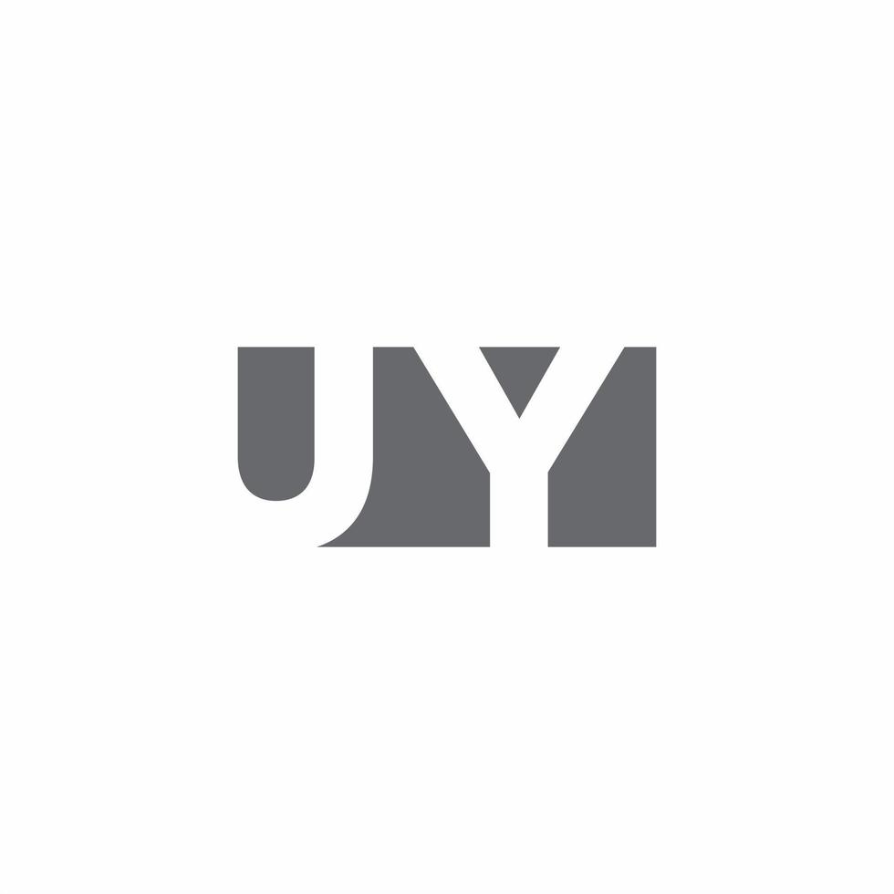 Monograma do logotipo da uy com modelo de design de estilo de espaço negativo vetor