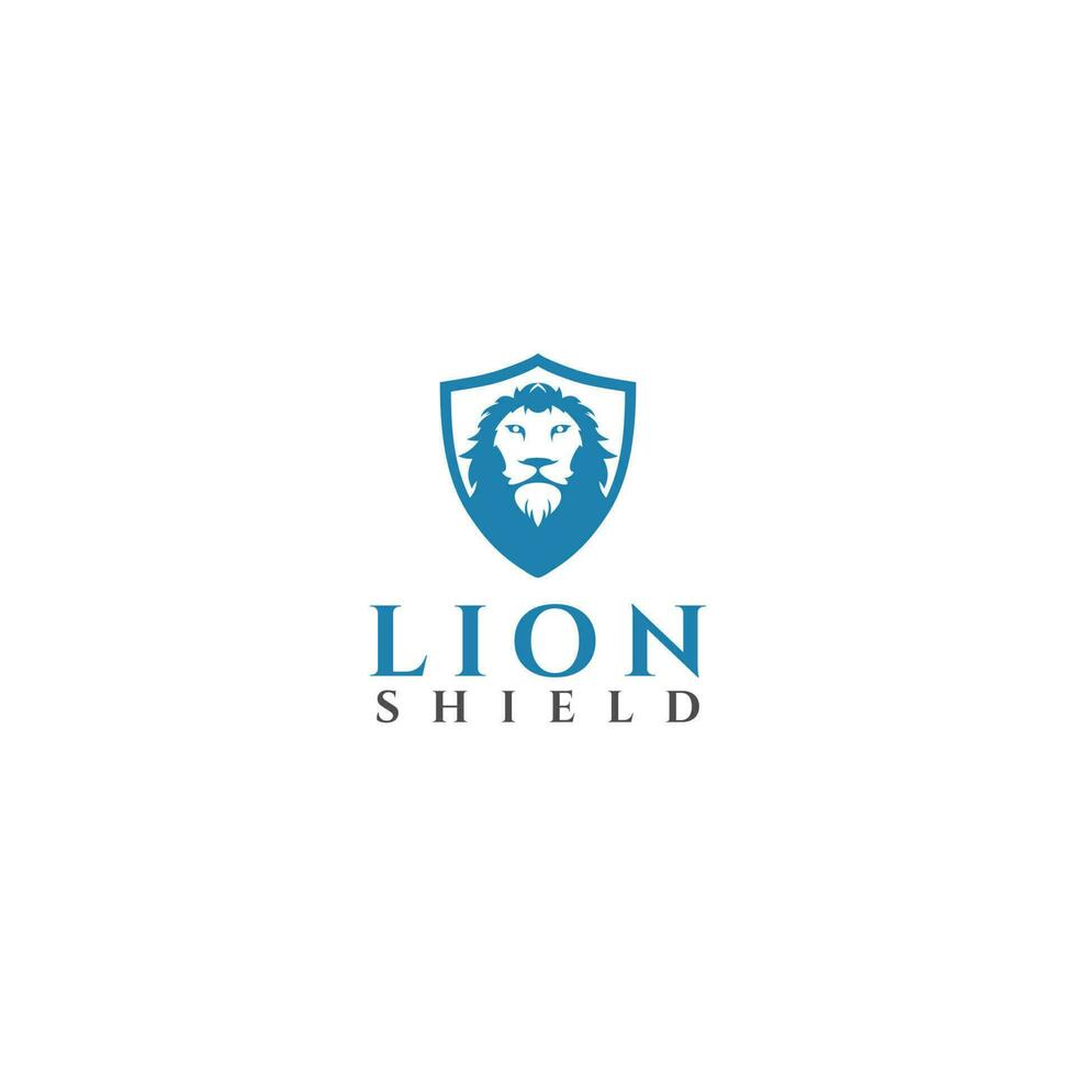azul leão escudo logotipo Projeto vetor