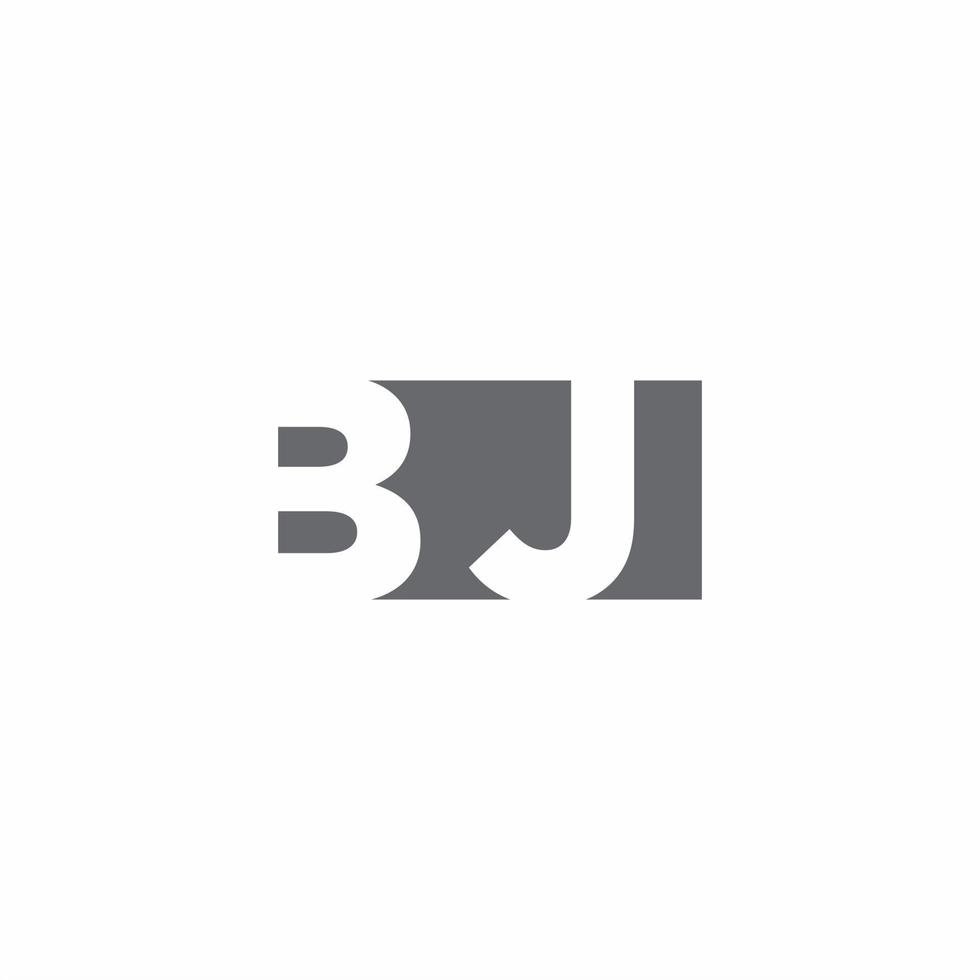 Monograma do logotipo da bj com modelo de design de estilo de espaço negativo vetor