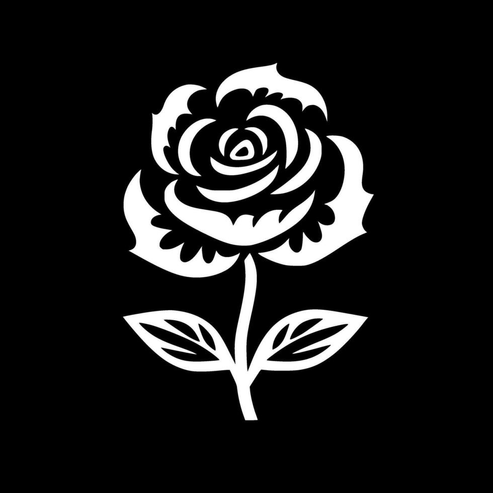 flor - Preto e branco isolado ícone - vetor ilustração