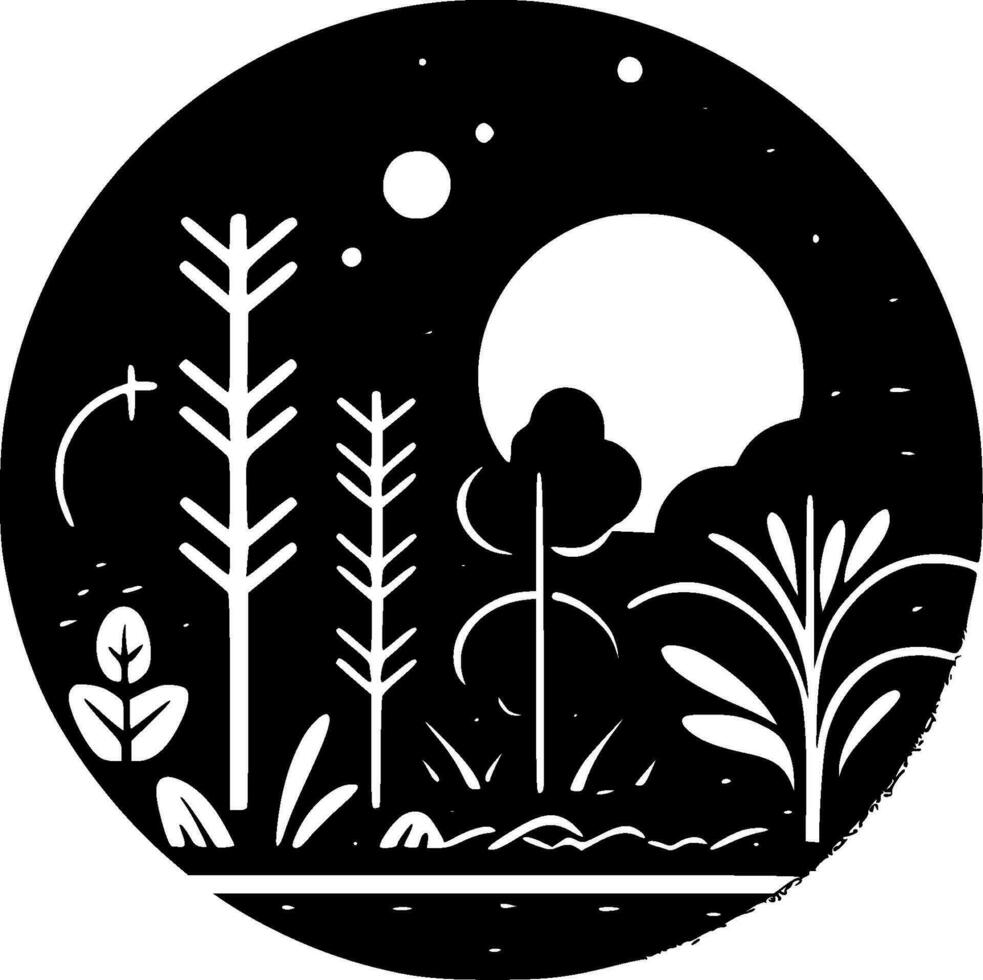 jardim, minimalista e simples silhueta - vetor ilustração