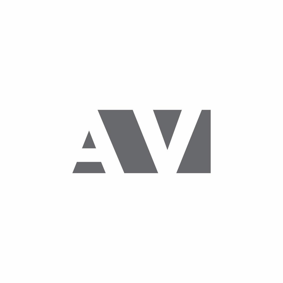 Monograma do logotipo da av com modelo de design de estilo de espaço negativo vetor