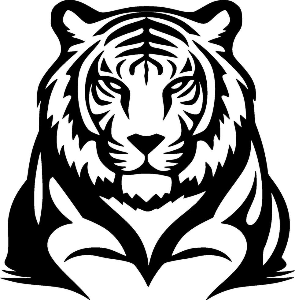 tigre, Preto e branco vetor ilustração