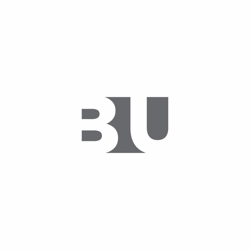monograma do logotipo bu com modelo de design de estilo espaço negativo vetor
