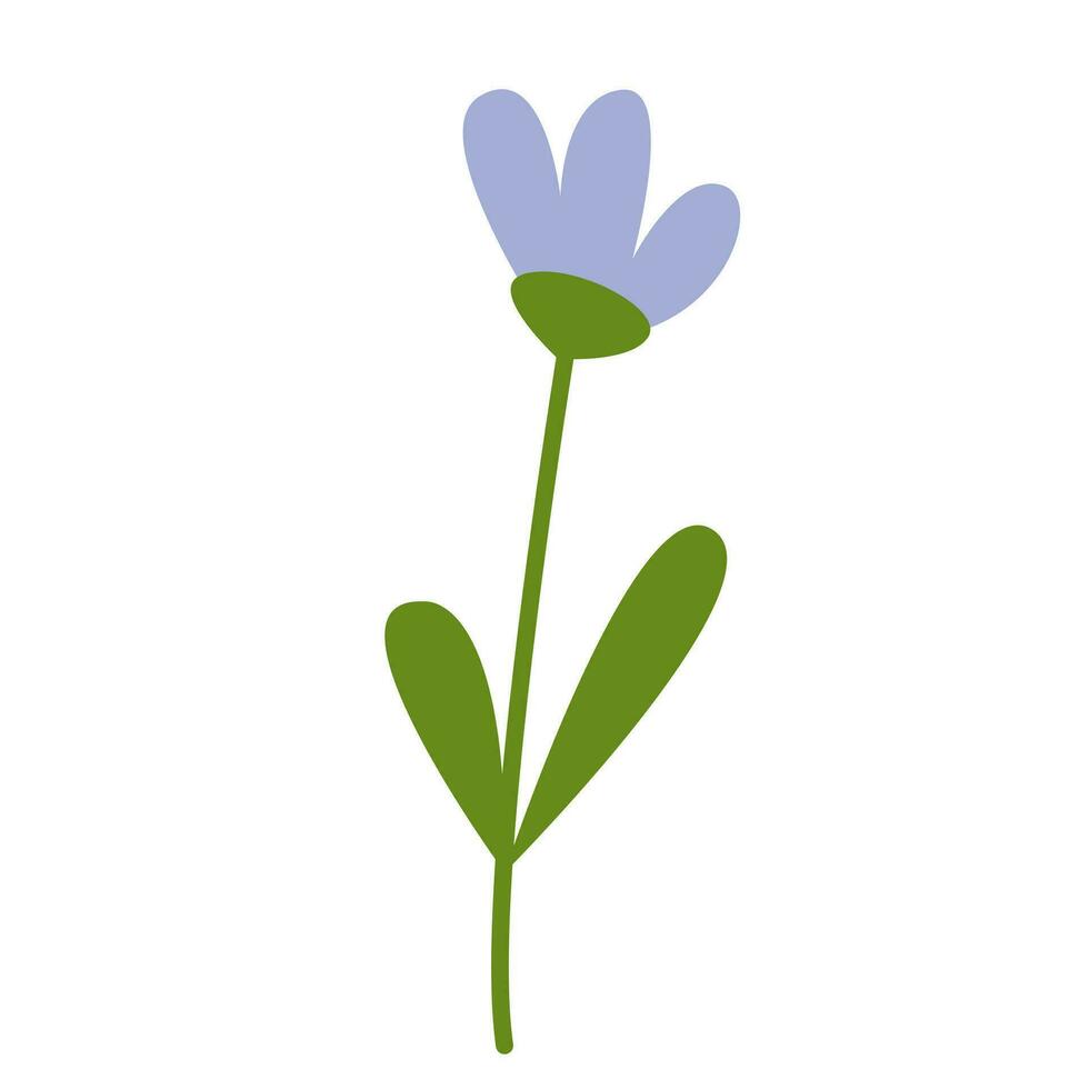 rabisco azul flor vetor ilustração. fofa centáurea rabisco clipart