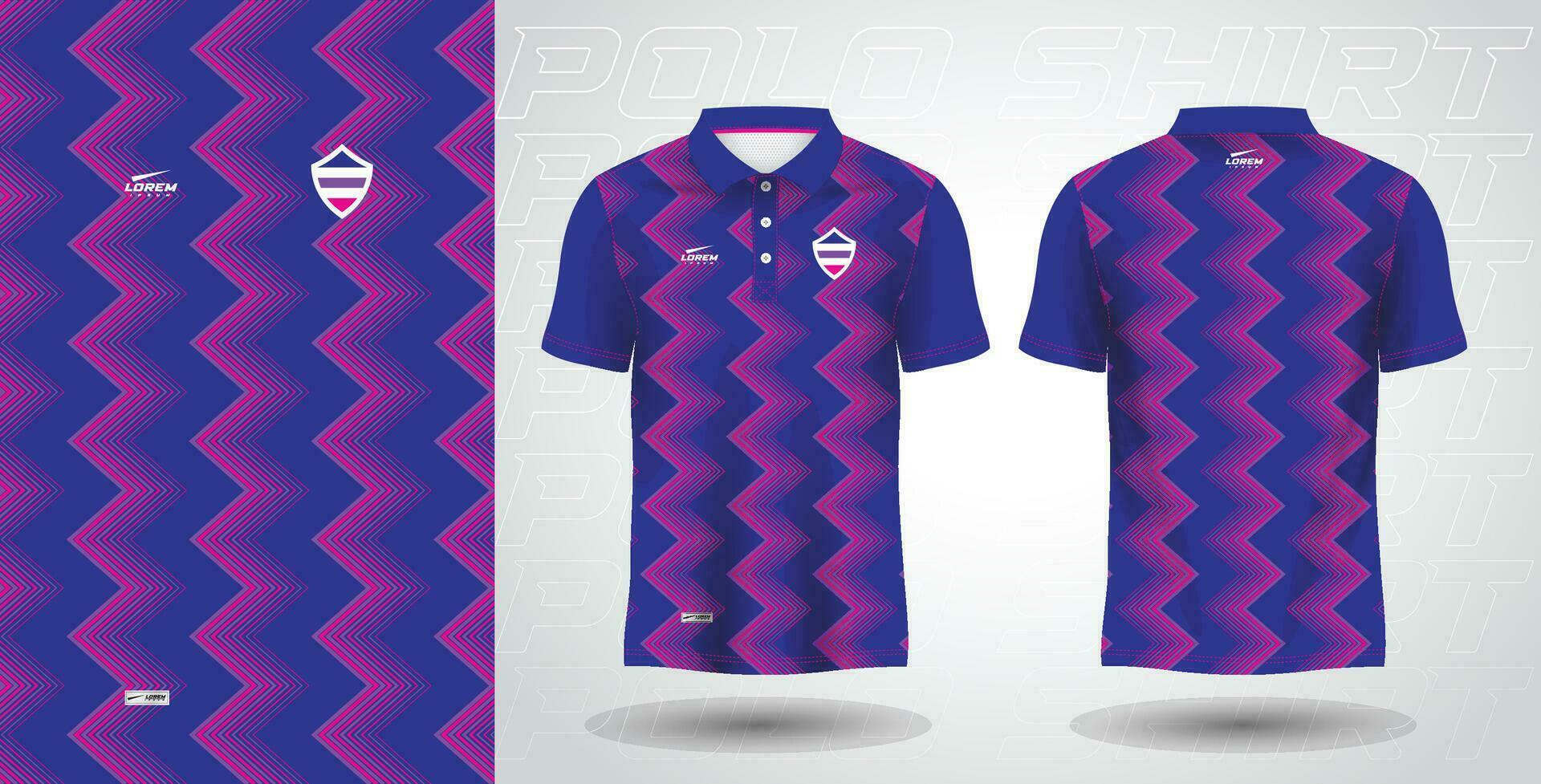 azul roxa e Rosa pólo esporte camisa sublimação jérsei modelo vetor