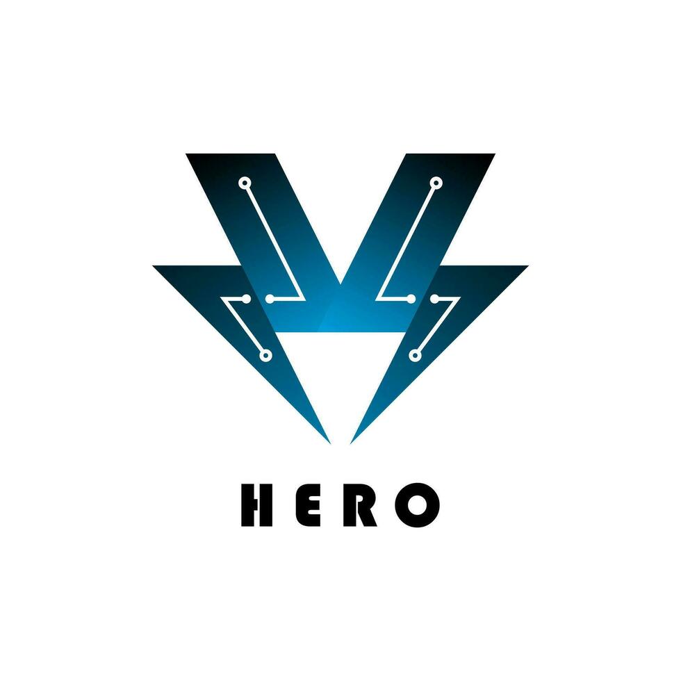 herói logotipo tegh azul simples . vetor