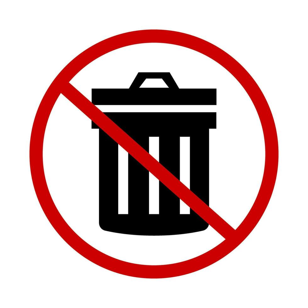 não despejo. não lixo. Lixo pode e não dumping placa. Lixo dumping restrição. vetor. vetor