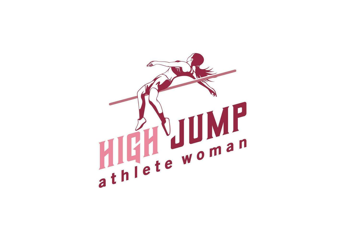 profissional estilo fêmea Alto saltar atleta logotipo Projeto vetor