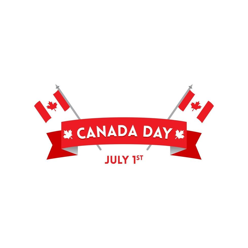 Feliz dia do Canadá, distintivo de ilustração vetorial grátis para ícones, adesivos e emblemas vetor