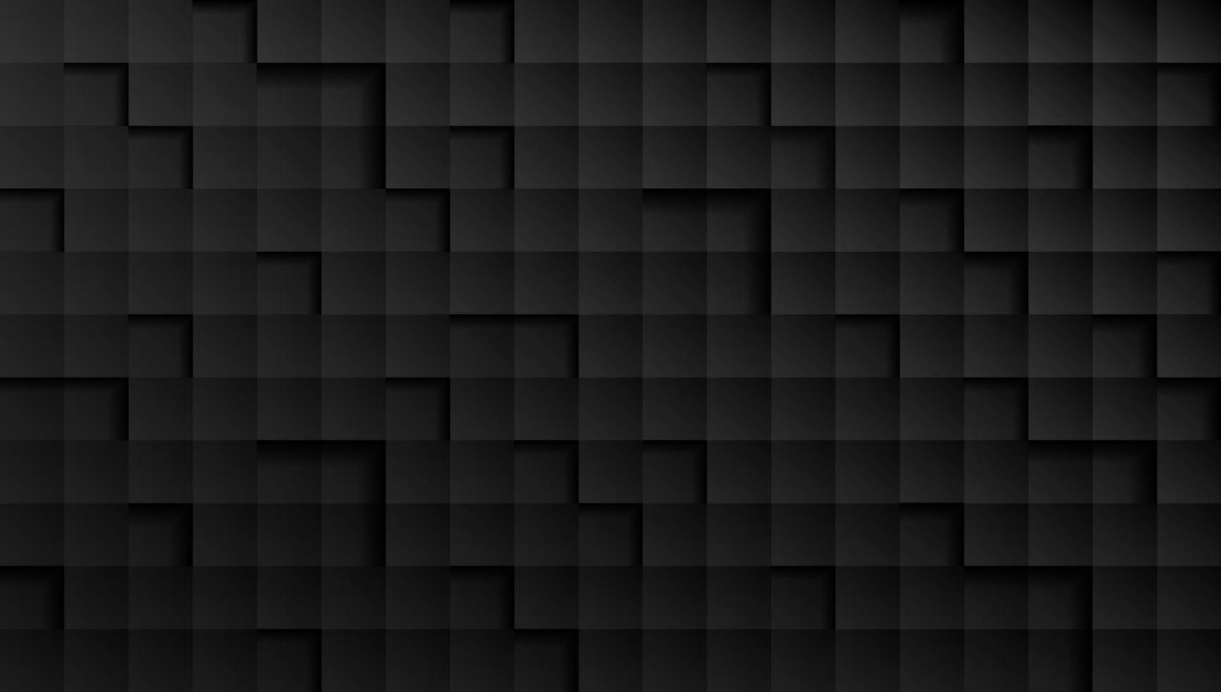 fundo quadrado preto abstrato de papel em relevo. conceito simples de luz e sombra. vetor