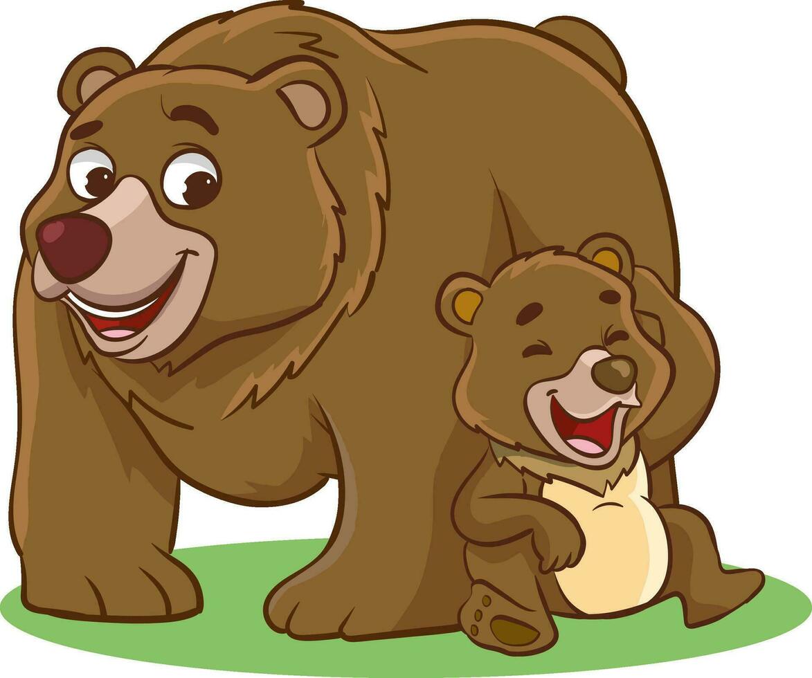 vetor ilustração do mãe Urso e bebê Urso