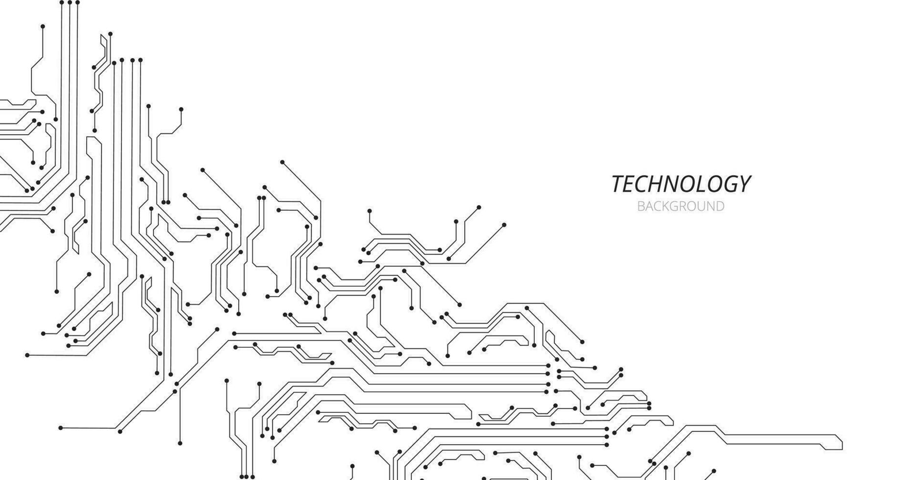 tecnologia Preto o circuito em branco fundo. vetor