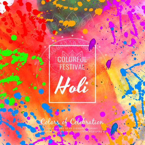 Resumo feliz Holi colorido festival fundo ilustração vetor