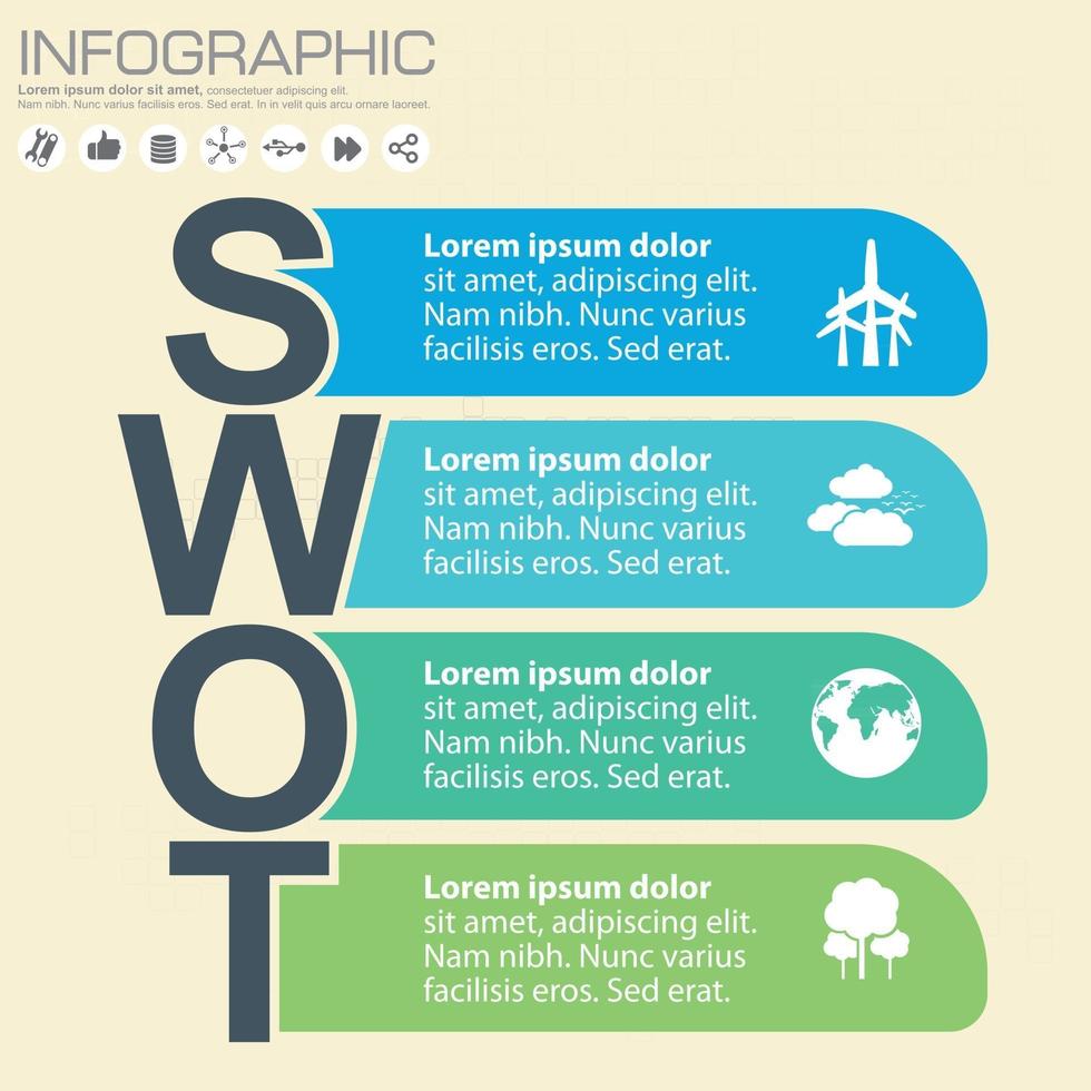 elemento infográfico swot vetor