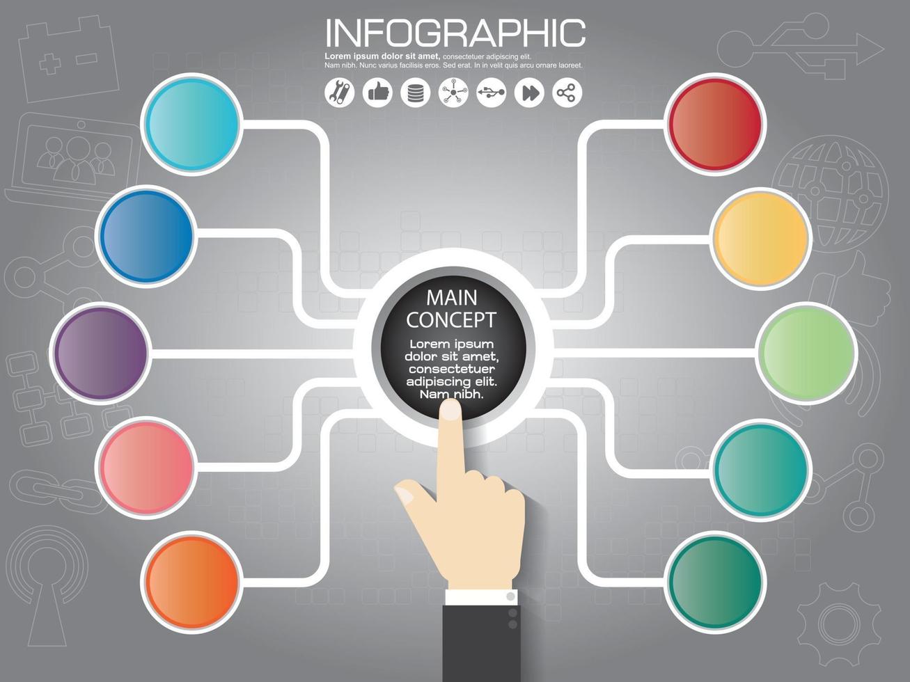 gráfico infográfico com ícone vetor