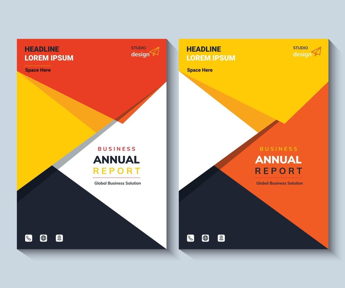 layout de design de relatório anual uso polivalente para qualquer projeto, relatório anual, folheto, panfleto, pôster, livreto, etc. vetor