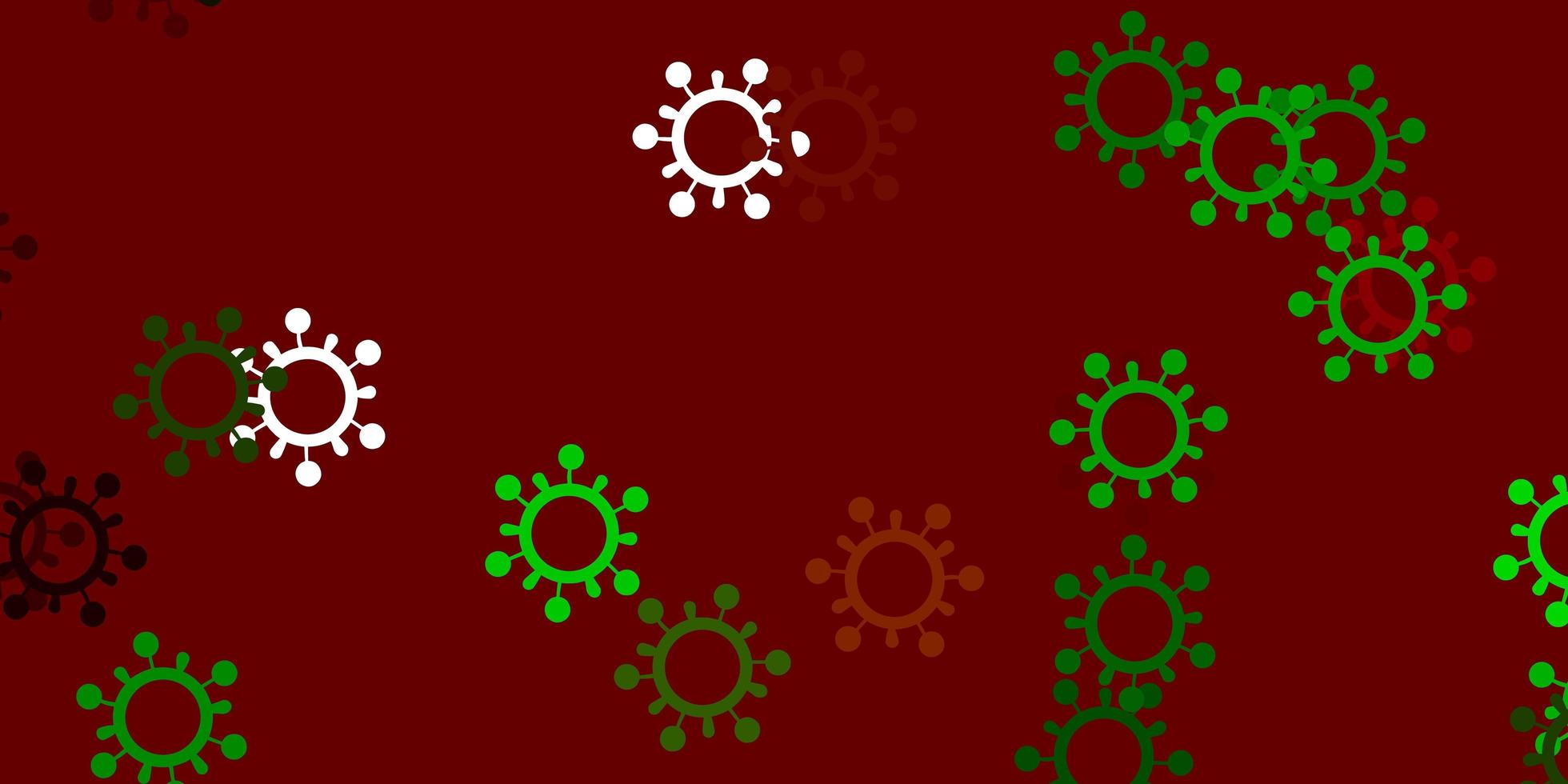 textura de vetor verde e vermelho claro com símbolos de doença.