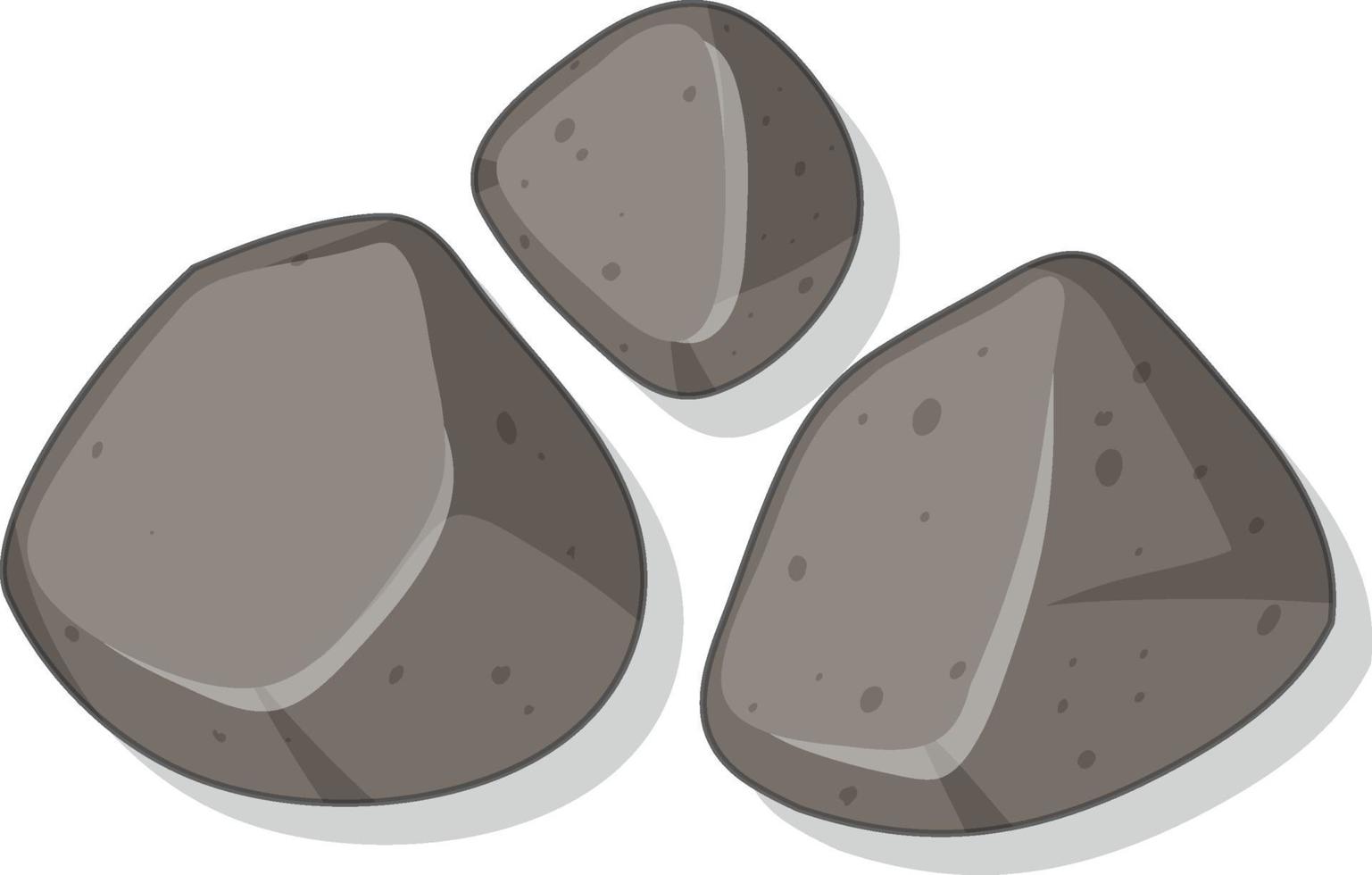 conjunto de pedras de granito isoladas no fundo branco vetor