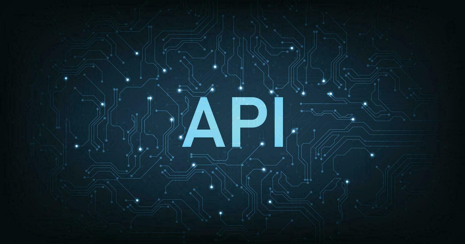 api inscrição programação interface em azul fundo. vetor