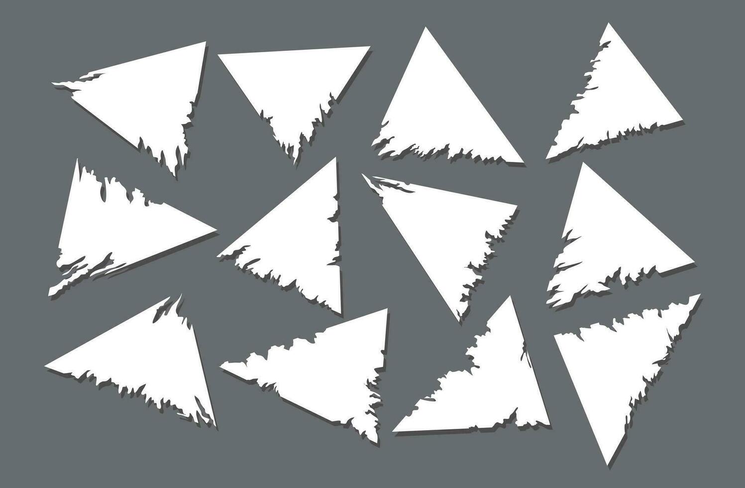 conjunto do triângulo papel rasgado fronteira Projeto. simples abstrato grunge fronteira logotipo. vetor