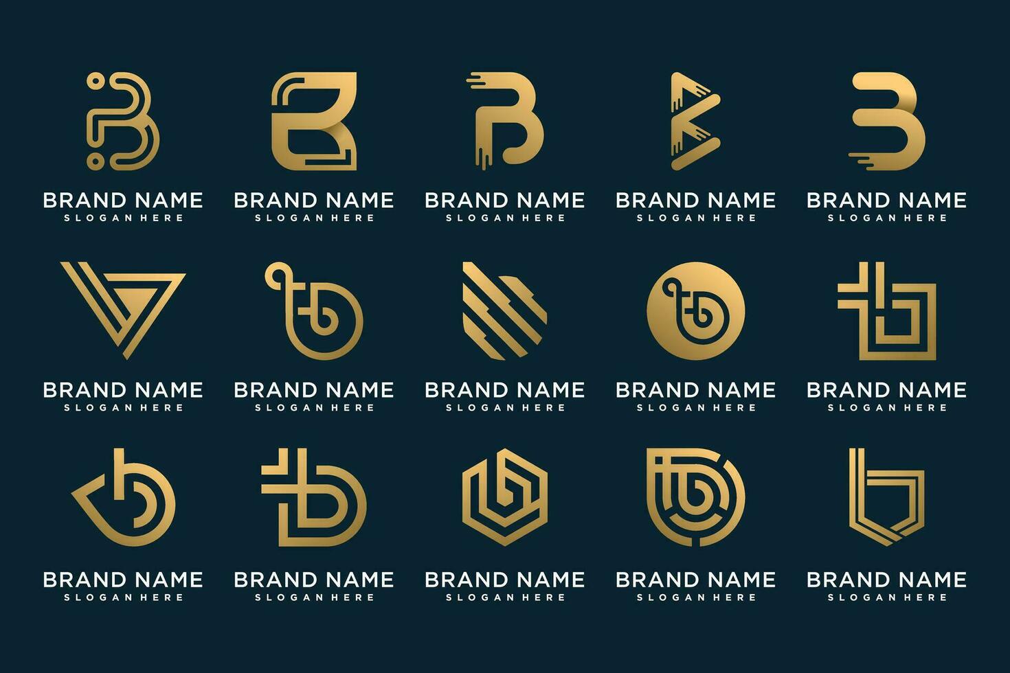 conjunto do agrupar carta b logotipo Projeto elemento com criativo moderno conceito vetor