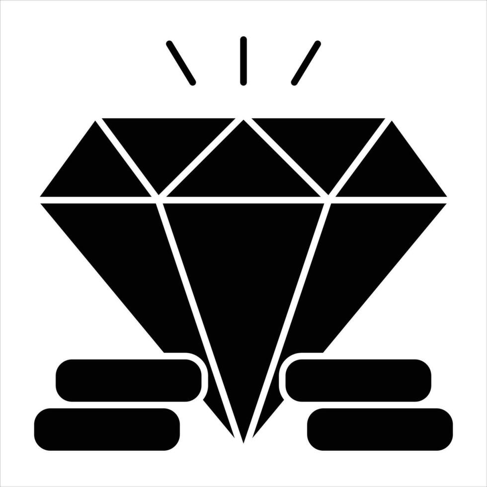 diamante glifo ícones Projeto estilo vetor
