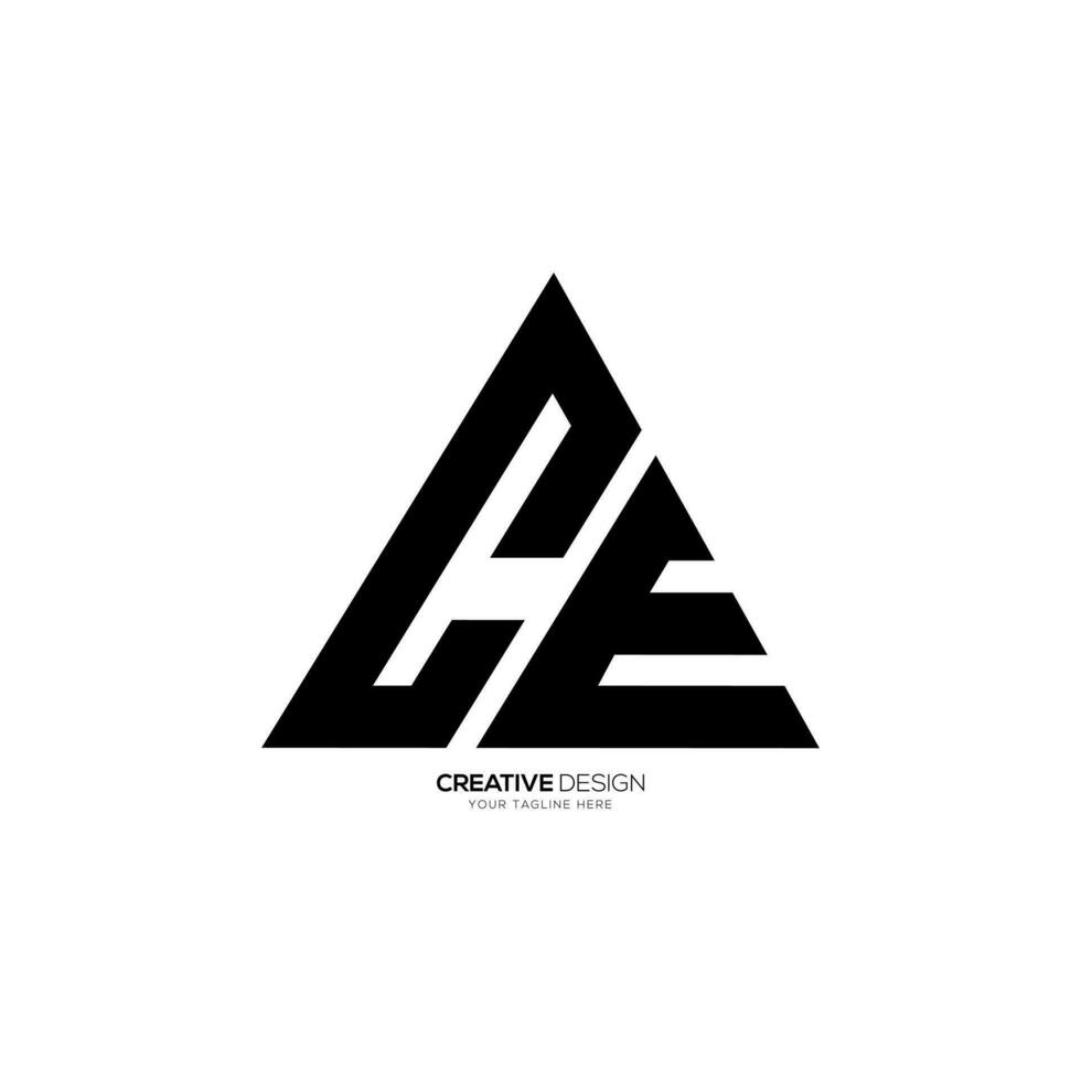 carta ce ou ec triângulo forma com inicial moderno abstrato monograma logotipo conceito. c logotipo. e logotipo vetor