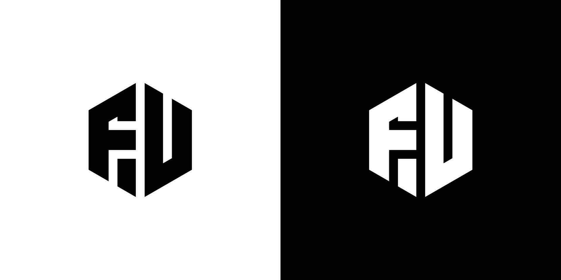 carta f você polígono, hexagonal mínimo e profissional logotipo Projeto em Preto e branco fundo vetor