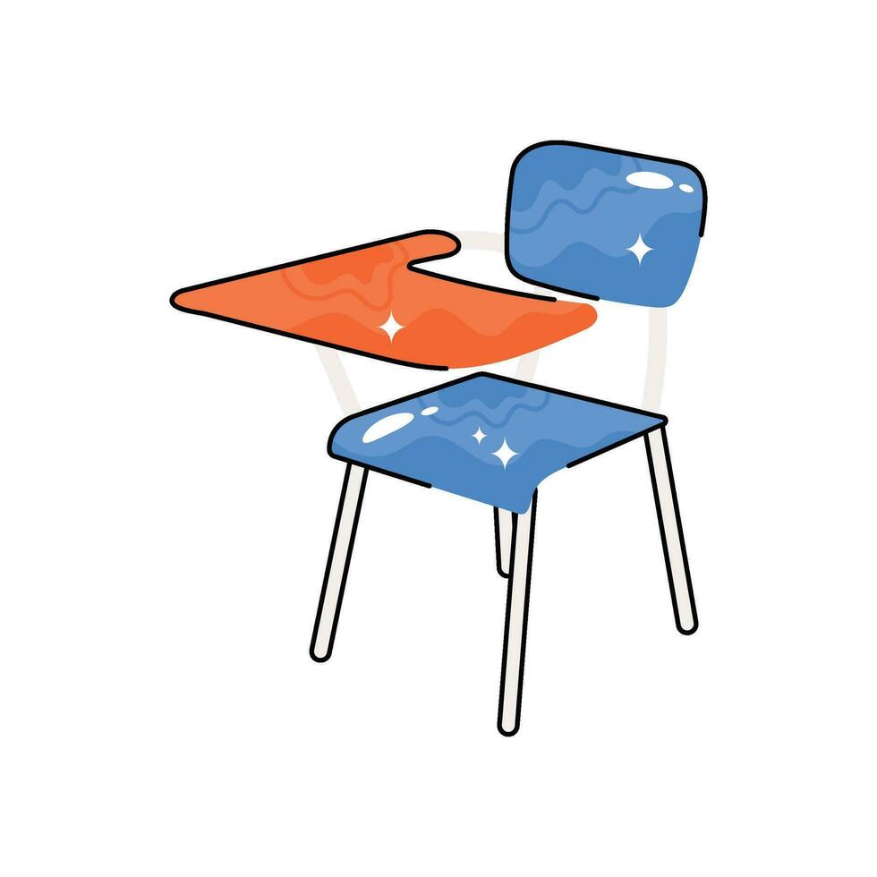 classe cadeira rabisco vetor colorida adesivo. eps 10 Arquivo