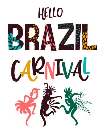 Carnaval do Brasil. Ilustração vetorial com elementos abstratos na moda. vetor