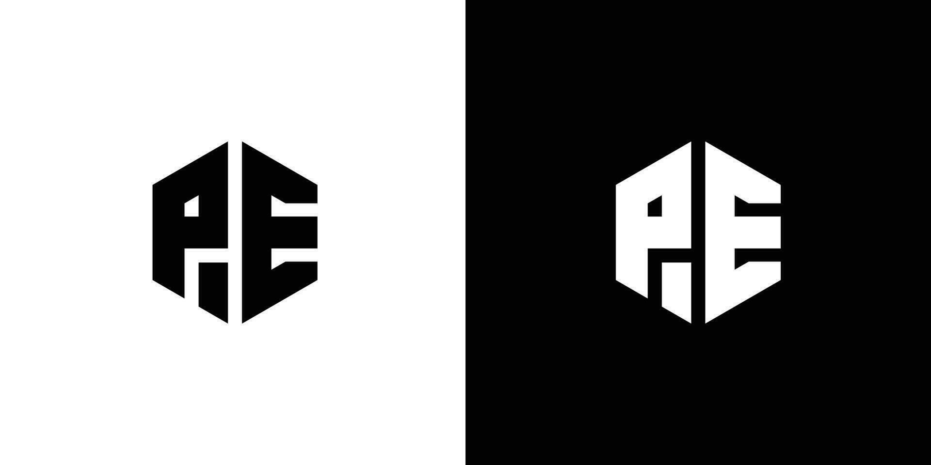 carta p e polígono, hexagonal mínimo e profissional logotipo Projeto em Preto e branco fundo vetor