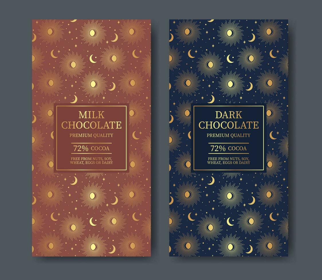 original melhor chocolate estético vetor pacote Projeto rótulo definir.