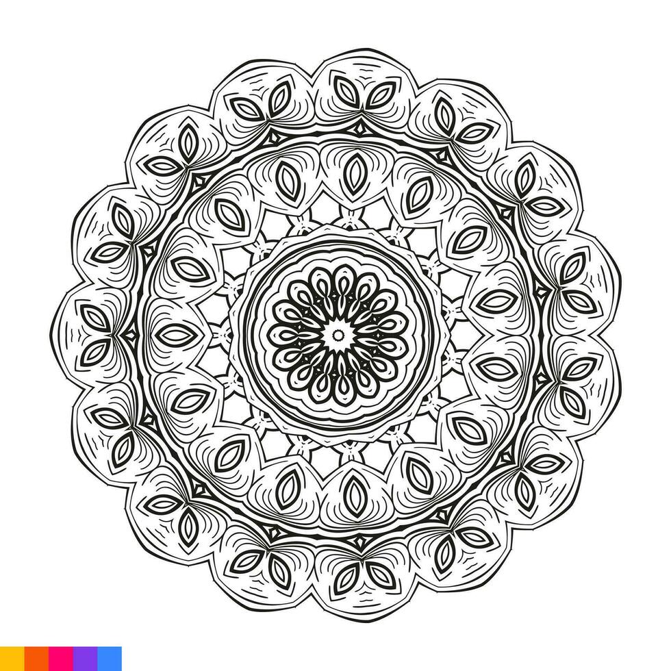 mandala arte para coloração livro. limpar \ limpo decorativo volta ornamento. oriental padrão, vetor ilustração coloração livro página. circular padronizar dentro Formato do mandala para hena, mehndi, tatuagem, decoração.