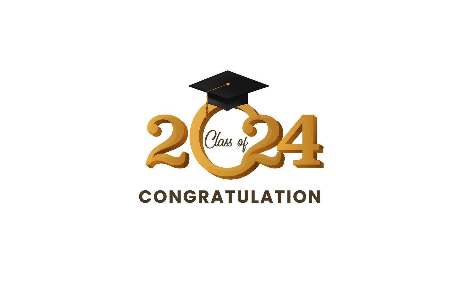 classe do 2024 com mortarboard chapéu com ouro texto para graduação Educação colagem vetor