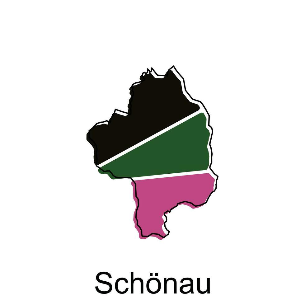 vetor mapa do Schonau colorida moderno esboço projeto, mundo mapa país vetor ilustração Projeto modelo