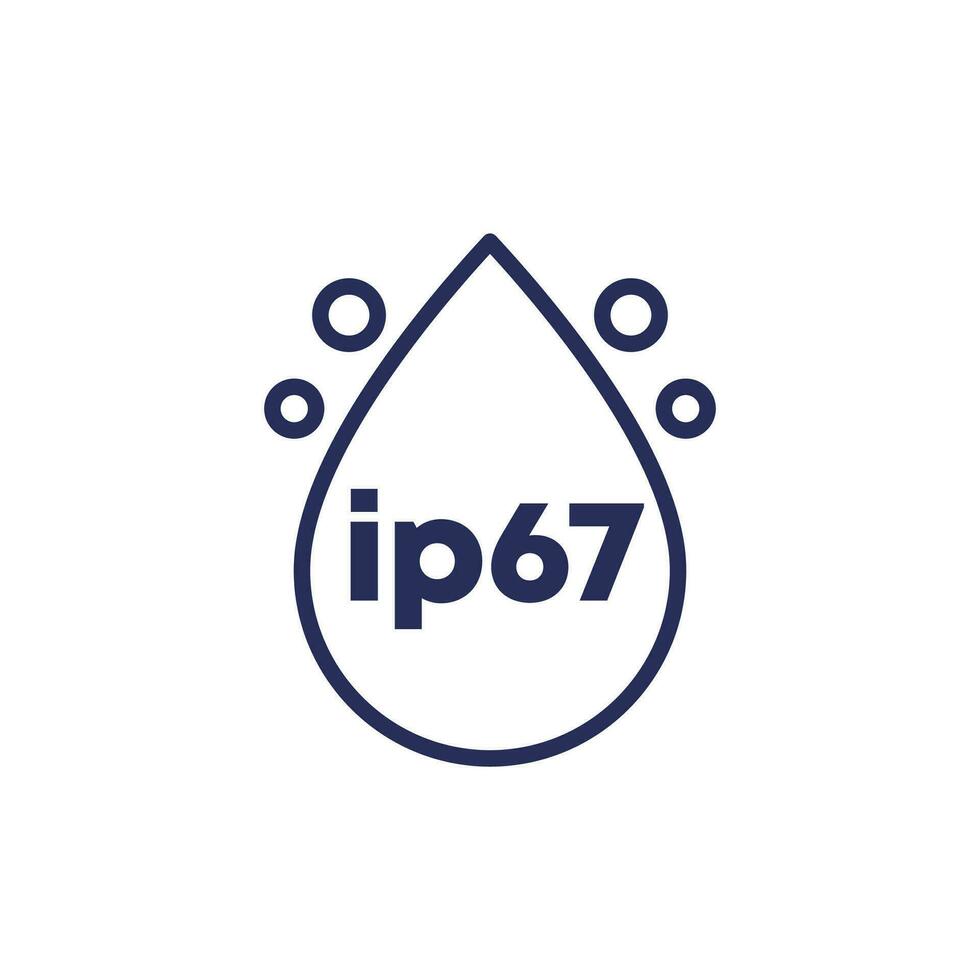ip67 padrão, à prova d'água ícone, vetor placa