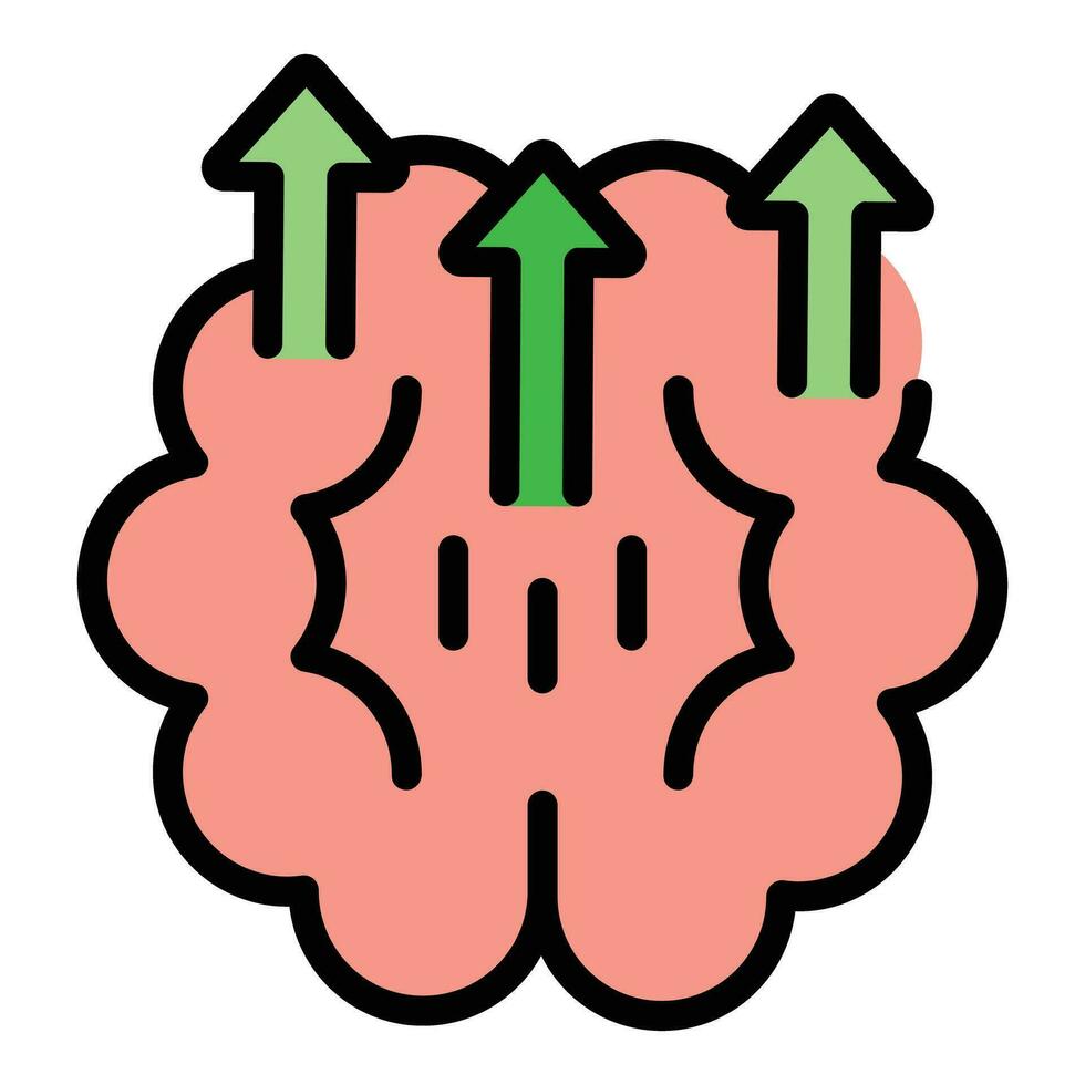 cérebro habilidade acima ícone vetor plano