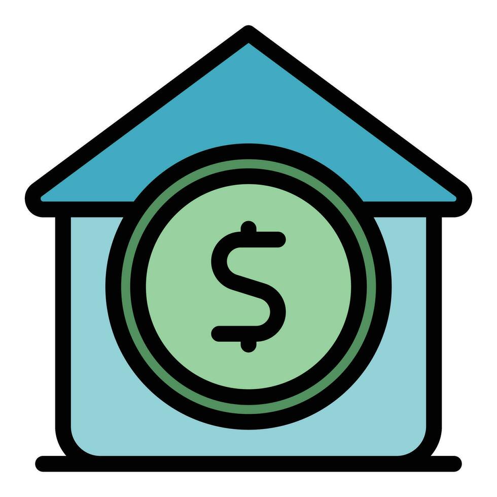 dólar Comprar casa ícone vetor plano