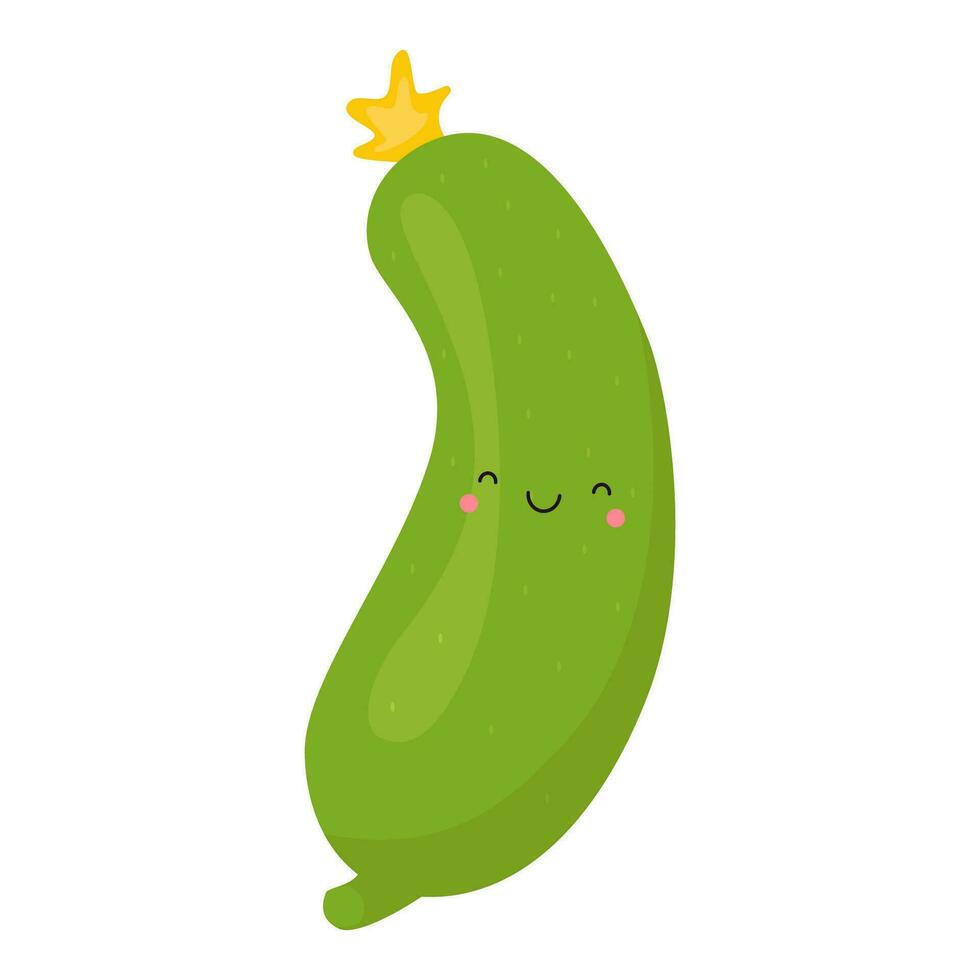 fofa pepino dentro kawaii estilo. clipart imagem isolado em branco fundo. vetor