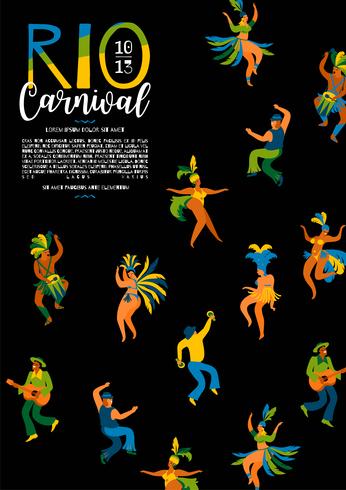 Carnaval do Brasil. Modelo de vetor para o conceito de carnaval.