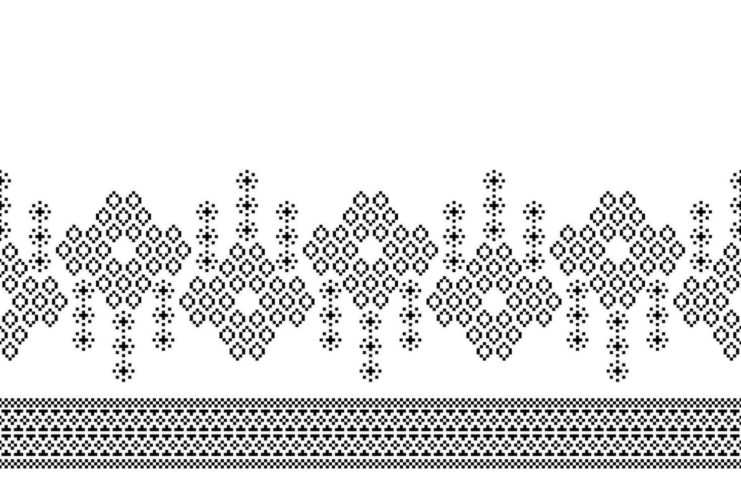 étnico geométrico tecido padronizar Cruz ponto.ikat bordado étnico oriental pixel Preto branco fundo. resumo,vetor,ilustração. textura,vestuário,quadro,decoração,motivos,seda papel de parede. vetor