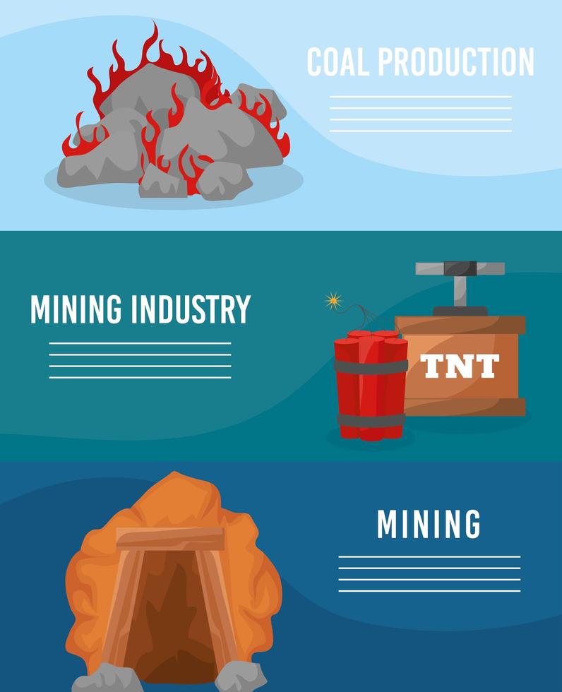 cartazes da indústria de mineração vetor