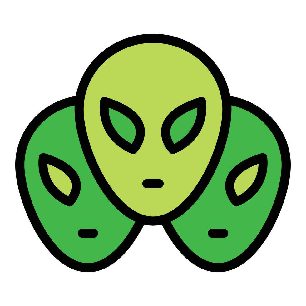 alienígenas grupo ícone vetor plano