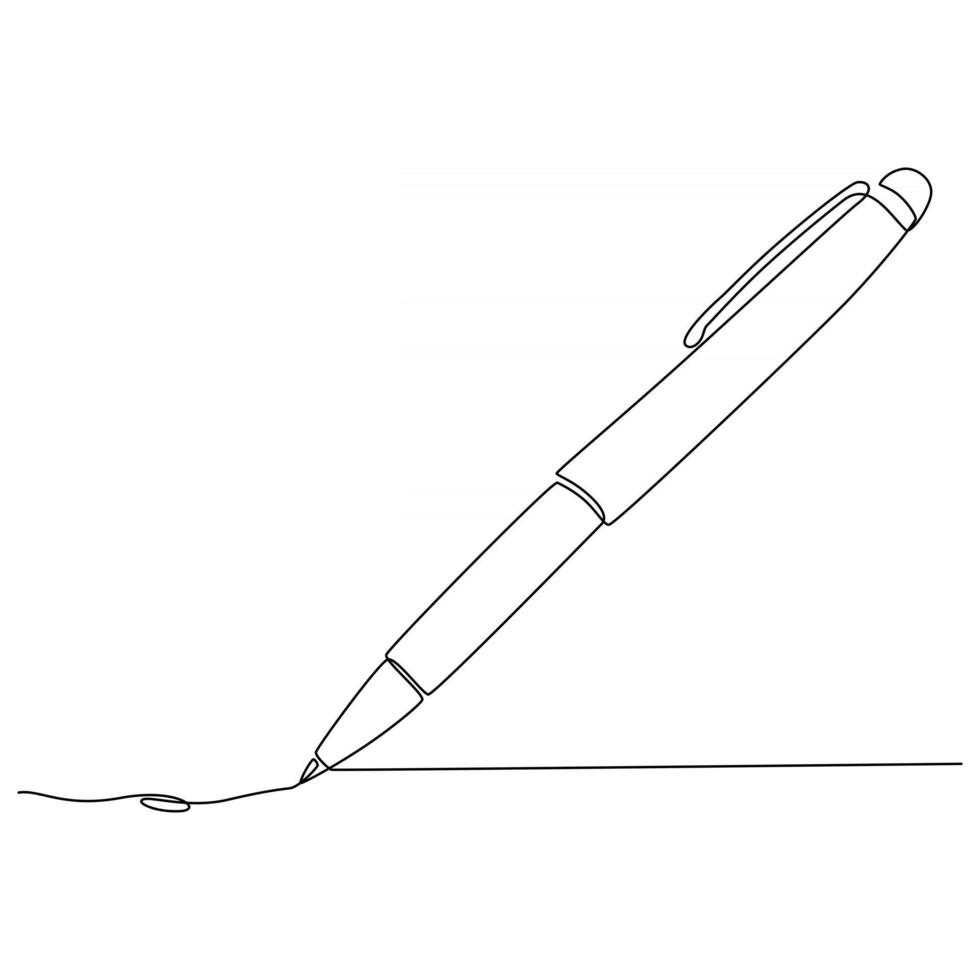desenho de linha contínua de ilustração vetorial de caneta vetor