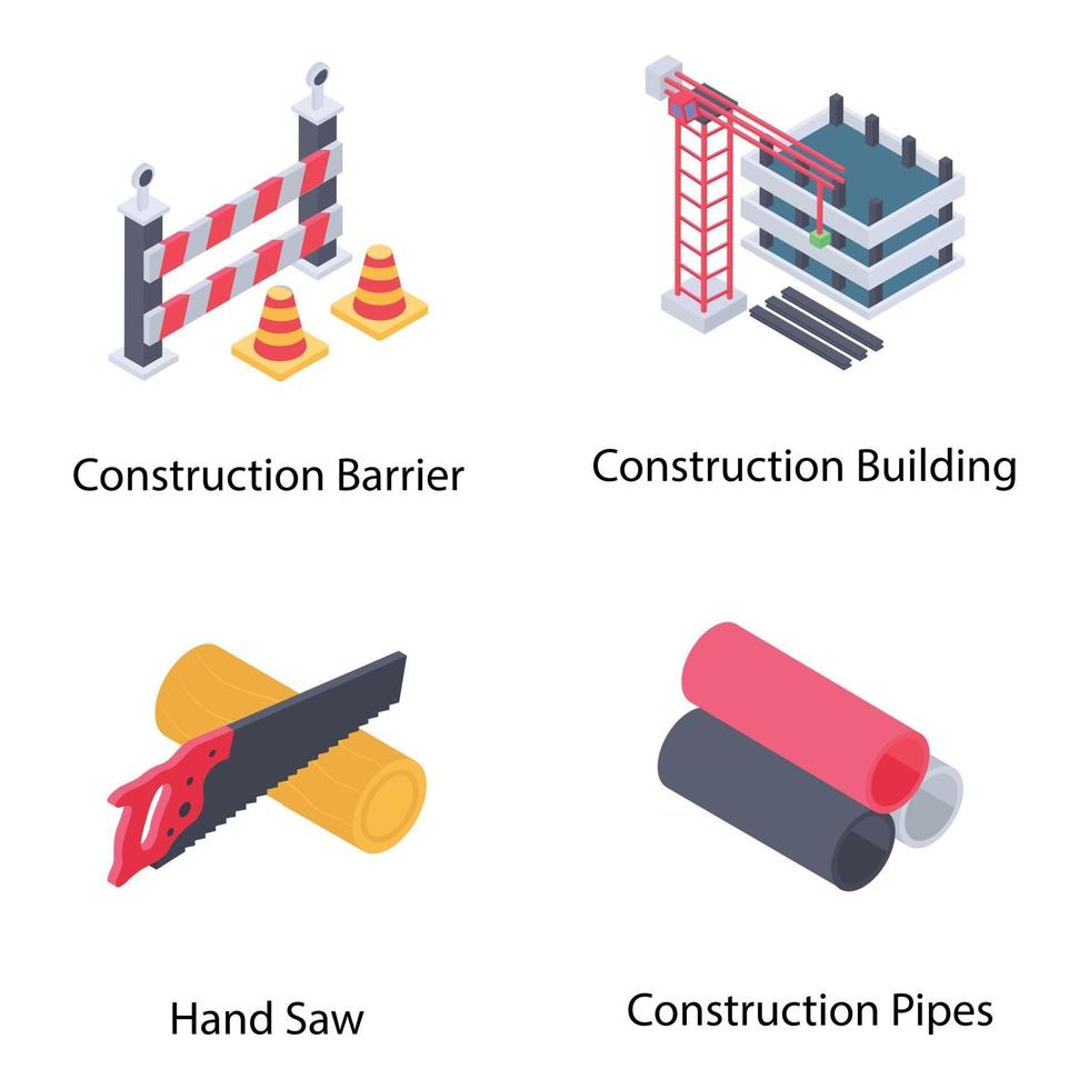 pacote de elementos de construção vetor